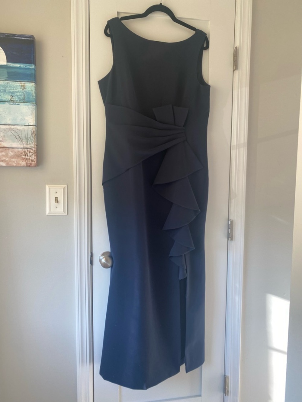 Eliza J Navy Sleeveless Ruffle-Accent Maxi Dress - Picture 6 of 14